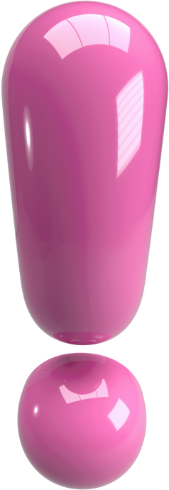 Pink 3D Inflate Exclamation Mark